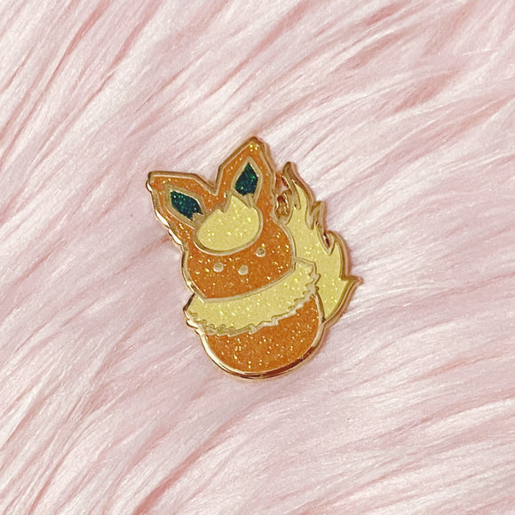 Fuzzy Flame Marshmallow pin
